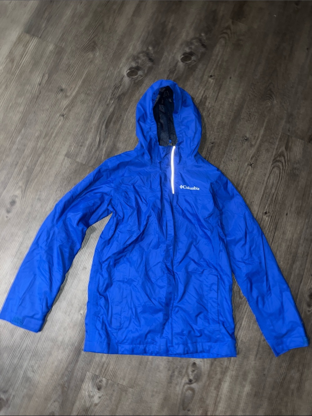 COLUMBIA Omni-Tech Royal Blue Hooded Raincoat